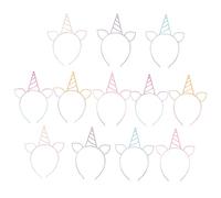 FOMIYES 12 Pezzi Cerchietti con Corno e Orecchie Colorate Accessori Plastica Leggera per Feste Compleanni e Cosplay