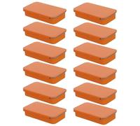 FOMIYES 12 Scatole di Latta in Metallo con Coperchio Scorrevole, Contenitori per Balsamo Labbra e Sapone, Confezione da 12 Pezzi, Piccole Scatole in Ferro Arancione 60x34x11mm