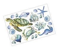 FOMIYES 1pezzi Adesivo Murale Tema Mondo Marino Adesivo Autoadesivo Forma di Pesce e Tartaruga Adesivi Pvc Resistenti e Riutilizzabili per Decorazione Stanza