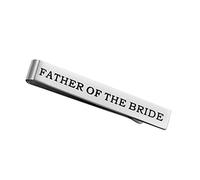 FOMIYES 1pezzi Fermacravatta da Matrimonio Fermacravatta da Sposa e Padre in Incisione Padre della Sposa Fronte e Ti Amo Sul Retro Lucidata e Leggera