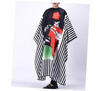 FOMIYES 1pezzi Grembiule Parrucchiere Lungo Righe Grembiule Per Acconciature Mantello Da Salone in Morbido Protezione Da Macchie e Sporco Per Stylist e Clienti