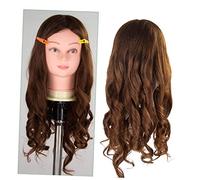 FOMIYES 1pezzi Testa Pratica Per Addestramento Di Capelli Veri Capelli in Fibra Chimica Al Supporto Per Manichino Per Acconciatura Per Apprendisti in Salone Marrone