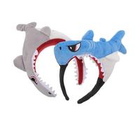 FOMIYES 2 fasce per a forma di squalo di peluche: adorabile fascia per a forma di squalo per donna - fascia per a forma di animale dei cartoni animati per il lavaggio del viso e la spa - accessorio