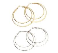 FOMIYES 2 Paia Doppi orecchini orecchie numero Doppio piccolo geometrico Orecchino di moda forniture per donne decorazione dell'orecchino orecchino decorativo orecchino da donna lega