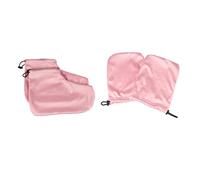 FOMIYES 2 paia Guanti e Copri Piedi Cotone Termico Morbido per Terapia Alla Paraffina Accessori Protettivi per Bagno Cera Mani e Piedi Colore Rosa per Spa e Uso Domestico