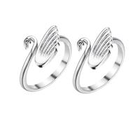 FOMIYES 2 Pezzi Anello Uncinetto a Forma di Cigno Anello Aperto Multifunzionale Leggero e Portatile Accessorio per Lavori a Maglia e Cucito Artigianale