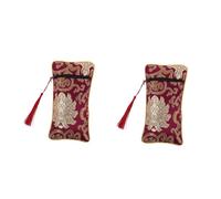 FOMIYES 2 Pezzi Borsa Rettangolare Ricamato per Scritture con Chiusura Zip Porta Libri Astuccio Elegante per Penne e Organizer Vintage per Ufficio e Viaggio