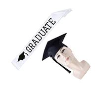 FOMIYES 2 Pezzi Cappello Laureando e Sash Personalizzato per Festeggiare Maturità Cerimonie Laurea Confezione