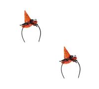 FOMIYES 2 Pezzi Cerchietto per Bambine con Cappello Strega Halloween Accessorio Costume Resistente Fascia per Mascherata e Cosplay