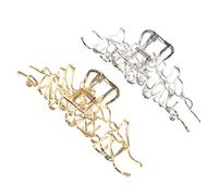 FOMIYES 2 pezzi Clip per Donna in Non Scivolanti Morsetti Artiglio Eleganti Oro e Accessori Moda per Fissare senza Danneggiarli