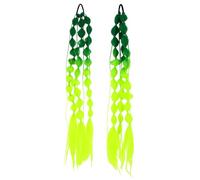 FOMIYES 2 Pezzi di Extension per Coda di Cavallo a Bolle Sfumate - Posticci Lunghi Colorati con Elastico per, Accessori per Pazzi per Feste, Festival, Rave Ed Eventi Musicali