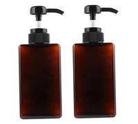 FOMIYES 2 pezzi Dosatori da Viaggio Ricaricabili con Pompa Bottiglie Portatili per Lozioni Shampoo e Sapone Liquido Colore Marrone Pratici e Leggeri per Quotidiano