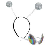 FOMIYES 2 Pezzi occhiali da festa Uomini marziano Arredamento natalizio delirio alieno adulto più Accessori per piattino uomo occhiali fascia di moda plastica Silver