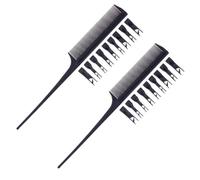 FOMIYES 2 Pezzi Pettine per Tinta Professionale per Chioma Nero in Plastico Denti Mobili e Punta a Coda per Uso in Salone e Casa