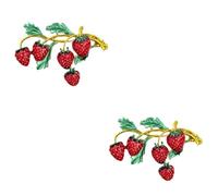FOMIYES 2 Pezzi Pin Di Corde Fragola Arredamento Carino Spillo Moda Spilla Da Fumetto a Forma Di Frutta Spilla Per Abbigliamento Spilla Di Frutta Spettatura Floreale Lega