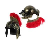 FOMIYES 2 Pezzi Roman Soldier Helmet With Lion Motif And Bold Plume Lightweight Ancient Roman Knight Hat For Cosplay Historical Reenactments Parties And Festivals