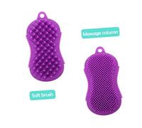 FOMIYES 2 pezzi Spazzola Bagno Silicone per Pulizia Corpo e Massaggio Morbida Esfoliante per Capelli e Delicata Design Ergonomico Antibatterico in Silicone Adatta Tutta la Famiglia