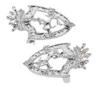 FOMIYES 2 Pezzi Spilla da Uomo e Donna Vintage in Metallo Argento Forma di Corona e Emblema, Resistente All'ossidazione allo Sbiadimento, per Eventi Formali ed Eleganti