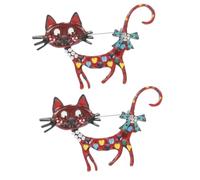 FOMIYES 2 Pezzi spilla gatto per vestiti spilla di sicurezza del vestito Spille Pin decorative Pin di sicurezza decorativa stringipantaloni Spettatura di gatti Lega di zinco