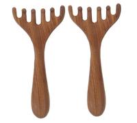 FOMIYES 2 Pezzi Strumento Di Massaggio Cuoio Capelluto Massaggiatore Per Strumento Guasha Testa Massaggiatore Cuoio Capelluto Pettine Massaggiante Pettine Guasha Di Legno Coffee