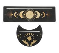FOMIYES 2 Pezzi Supporto per Carte dei Tarocchi in Legno Nero, Elegante | Forma Rettangolare, Decorazione per Bar e Ristorante, Facile da Riporre, Crea Atmosfera Misteriosa