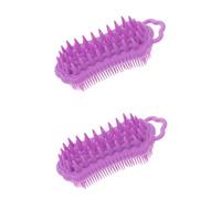 FOMIYES 2 Pz Pettine Del Meridiano Del Cuoio Capelluto Lavapavimenti Per Bagno Cuoio Capelluto Massaggiatore Per Spazzola Per La Doccia Pulizia Gel Di Silice Viola,porpora