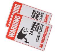 FOMIYES 2 Segnali di Avvertimento in Metallo Vietato L'Accesso Segnale Video Orario Cartello di Attenzione per Casa e Vialetti Design Vintage e Colori Vivaci