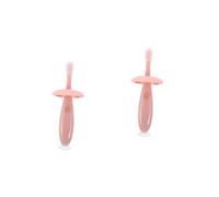 FOMIYES 2 Set spazzolino bambino kidle toungescraper chaga durable detergente per denti da latte spazzolini da denti per bambini mini Più pulito neonato Gel di silice rosa