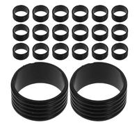 FOMIYES 20 Pezzi Cerchio in Silicone Nero per Racchetta da Tennis e Padel | Superficie Liscia Antiscivolo, Design a Spirale Minimale, per Allenamenti e Banco D'incordatura