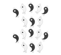 FOMIYES 24 Pezzi Ciondoli Gioielli Simbolo Tao Bagua in Lega Nero e Bianco, Sicuri e Anallergici per Bracciali e Progetti di Arte e Fai da Te