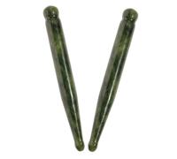 FOMIYES 2pcs Giada Agopuntura Penna Riflessologia Facciale Strumenti per la Cura Degli Occhi Massaggio Dei Tessuti Profondi Autentico Xiuyan Jade Gua Massaggio Stick per Rilassamento Circolazione