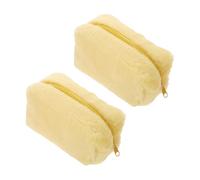 FOMIYES 2pezzi Borsa Cosmetica Portatile Peluche Organizer Makeup Zipper Trousse Per Viaggio e Toiletta Elegante Pochette Per Donne e Ragazze