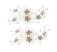 FOMIYES 2Pezzi Bridal Shoe Clips With Flower Decorations Elegant Accessories For Weddings Engagements And Special Occasions