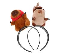 FOMIYES 2pezzi Cerchietto Divertente per Capelli Capibara in Peluche Accessorio per Feste di Compleanno e Halloween Cerchietto per Capelli Animali per Lavarsi Viso e Usi Quotidiani