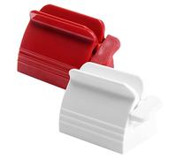 FOMIYES 2pezzi Estrusore Di Plastica Stile Mano Bianco e Rosso Per Dentifricio Spremi-tubi Base Spessa Ornamentazione Da Tavolo Per Casa Ragazzo Ragazza Bagno Utilizzo Versatile Per