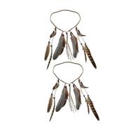 FOMIYES 2pezzi Fascia Capelli Donna Boho e Nappa Copricapo Vintage Etnico Regolabile Decorazione Per Capelli Da Festa e Viaggio Fascia Leggera Per Ogni Occasione