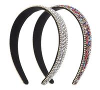 FOMIYES 2pezzi Fascia Per Capelli Con Pietre Brillanti Per Donna Resistente e Antiscivolo Adatta Vari Tipi Di Capelli e Occasioni Come Compleanni e Matrimoni