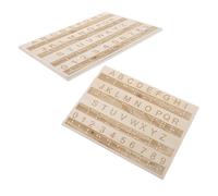 FOMIYES 2pezzi Lavagna in Legno con Lettere in Braille Strumento Didattico per Persone Non Vedenti Punti Intagliati Alfabeto Braille Lavagna per Apprendimento