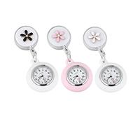 FOMIYES 2pezzi Orologio da Tasca al Quarzo Estensione con Motivo Floreale Orologio Mini per Infermiere e Dottore Accessori Medici Regalo per Famiglia e Amici