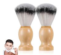FOMIYES 2pezzi Pennello Da Barba in Nylon Per Uomo Setola Ad Asciugatura Rapida Impugnatura Ergonomica in Legno Resistente All Acqua Per Creare Schiuma e Uso Quotidiano