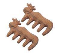 FOMIYES 2pezzi Pettine Massaggiatore Legno Di Sandalo Forma Di Mucca Per Massaggio Del Capelluto e Relax Design Carino e Portatile Per Casa e Viaggi