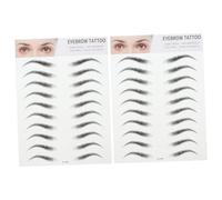 FOMIYES 2pezzi Sopracciglia Finte Adesive Peli Artificiali Kit Di Applicazione Per Uomo e Donna Design Realistico e Facile Da Usare