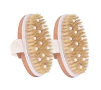FOMIYES 2pezzi Spazzola Da Con Setole Di Cinghiale e Perline Massaggio Rilassante Per Corpo e Schiena Accessori Bagno Per Uso Domestico Colore Cioccolato