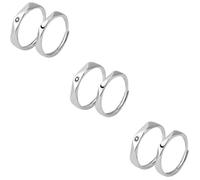 FOMIYES 3 Paia anello di coppia Accoppia di coppie fedi nuziali per lui e per lei promessa anelli per lei anello del sole e della anello lunare rame Silver