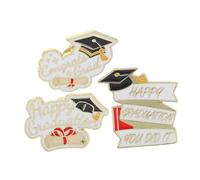 FOMIYES 3 Pezzi distintivo del cappello da scapolo perni smaltati graduati Spille con bottone laureato Spilla per gioielli con cappello di laurea spille di laurea Lega di zinco
