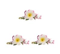 FOMIYES 3 Pezzi Fermaglio Hawaiano Plumeria con Simulata Clip per per Accessorio per Feste Tropicali e Vacanze
