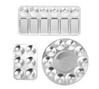 FOMIYES 3 Pezzi Vassoi Tavolozza in Alluminio per Pittura Tavolozze per Acquerello e Acrilico capacità Leggeri e Facili da Pulire per Artisti Studenti e Progetti Creativi