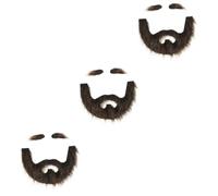 FOMIYES 3 Set Vestire La Barba Barbe Di Baffi Finti Oggetto Di Scena Cosplay Pirata Barba Grigia Di Babbo Natale Sopracciglio Cosplay Di Scena Costume Vichingo Barba Realistica Peluche