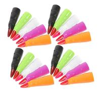 FOMIYES 30 Pezzi Dita da Strega Colorate per Halloween, Unghie Finte Design Luminoso e Nero, Accessori per Costumi e Decorazioni di Festa, Adatte per Cosplay e Balli in Maschera