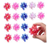 FOMIYES 30 Pezzi Fiocchi Natalizi Autoadesivi in Plastica Sicura Nastri Decorativi per Scatole Regalo Fiocchi Avvolgenti Multicolore per Decorazioni Natalizie Facili e Veloci